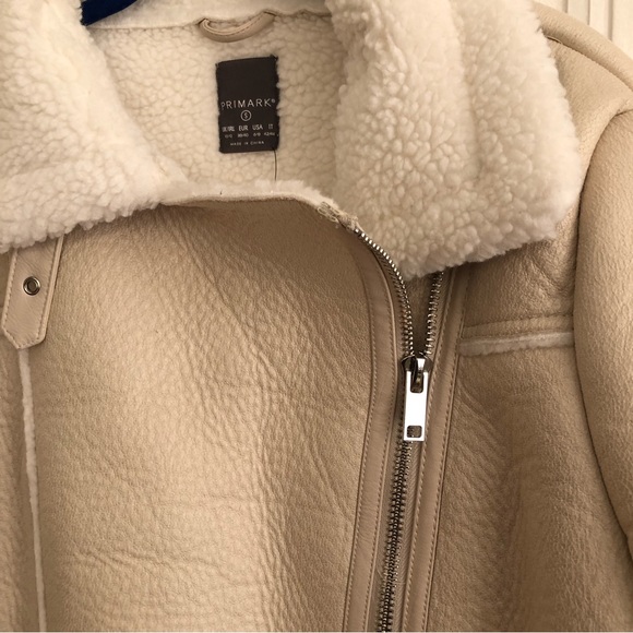 Primark Faux Leather Sherling Jacket/Coat Size Small - Picture 4 of 16